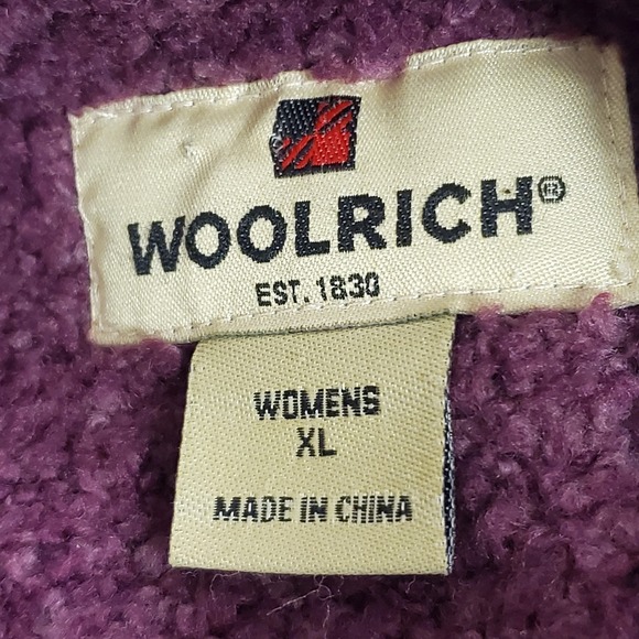 Vtg Woolrich Womens Full Zip Sherpa Vest Size XL Purple Granola Hiking Trails - Picture 4 of 12